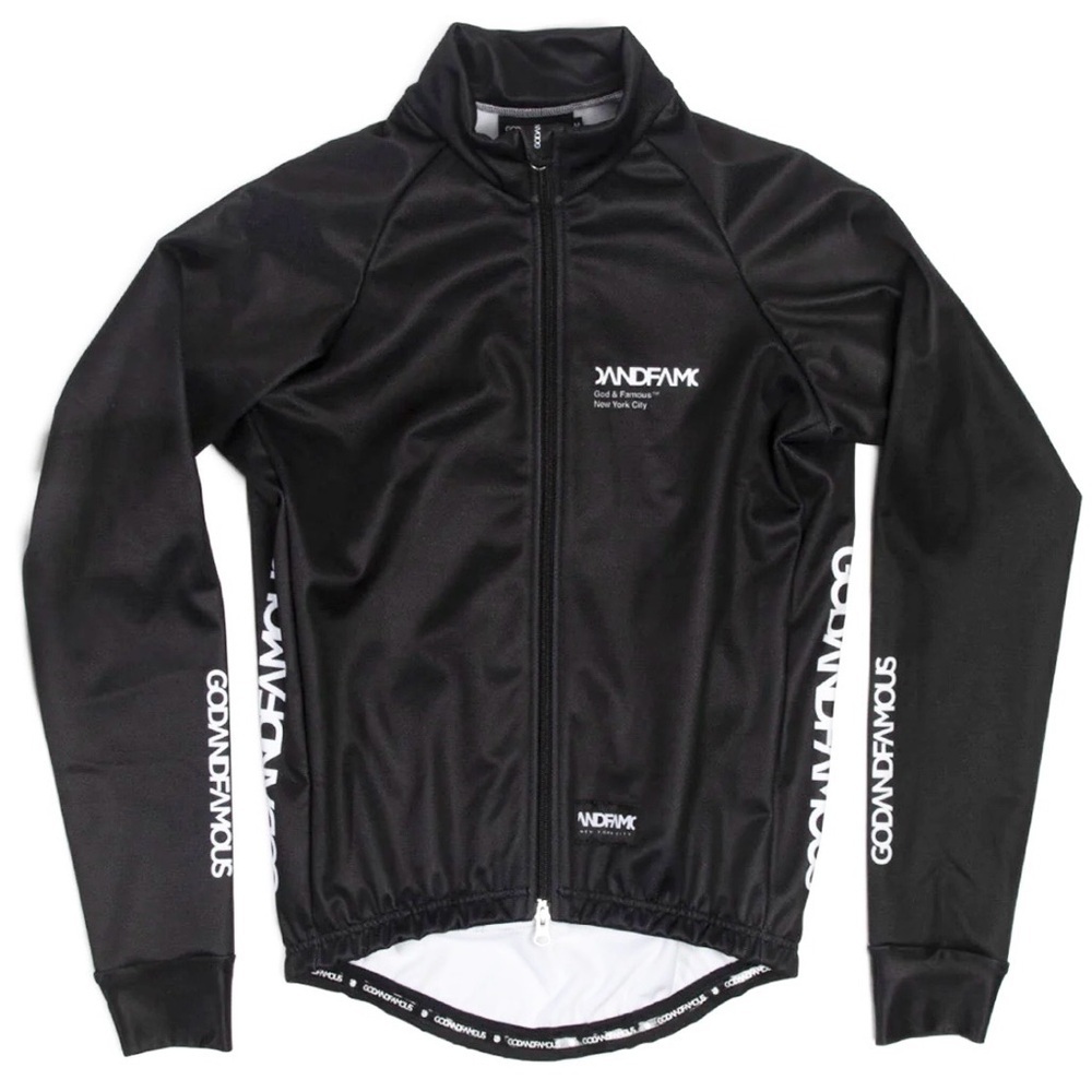 God & Famous Team Thermal Cycling Jacket L Black Wind Resistant Waterproof